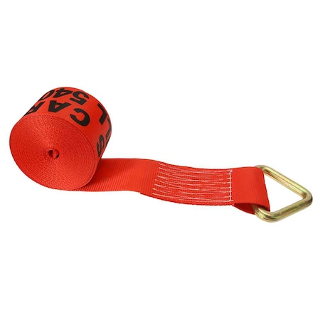 Us Cargo Control 4" x 27' Red Winch Strap with D-Ring 427DR-R